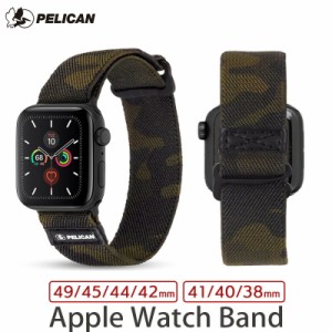 【Apple Watch Series 9 対応】 Pelican Apple Watch 抗菌バンド Protector Band Camo Green for Apple Watch 49mm /45mm / 44mm / 42mm 