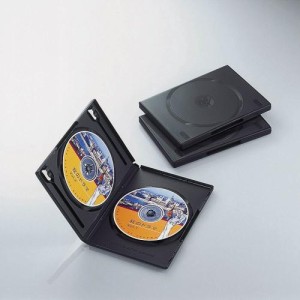 エレコム トールケース DVD BD 対応 標準サイズ 2枚収納 3個セット ブラック CCD-DVD04BK DVDトールケース 両面収納 ( 3枚パック ) ELECO