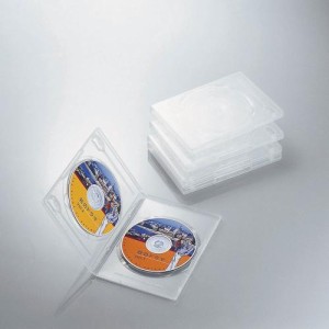 エレコム トールケース DVD BD 対応 標準サイズ 2枚収納 5個セット クリア CCD-DVD05CR CDケース DVDケース DVDトールケース 両面収納 ( 