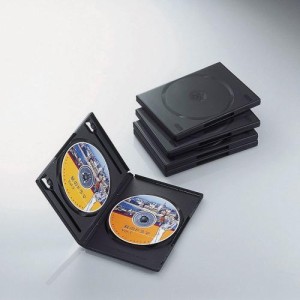 エレコム トールケース DVD BD 対応 標準サイズ 2枚収納 5個セット ブラック CCD-DVD05BK CDケース DVDケース DVDトールケース 両面収納 