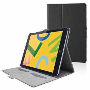 エレコム ELECOM iPad 10.2 2019年モデル フラップケース ソフトレザー フリーアングル スリープ対応 ブラック TB-A19RWVFUBK 送料無料