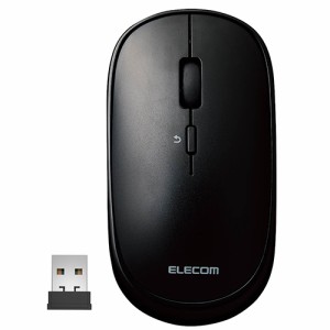 エレコム ELECOM ワイヤレスマウス BlueLED 無線 ( USB 2.4GHz ) ４ボタン 薄型 モバイルマウス 収納ポーチ付き 割り当て機能 レシーバー