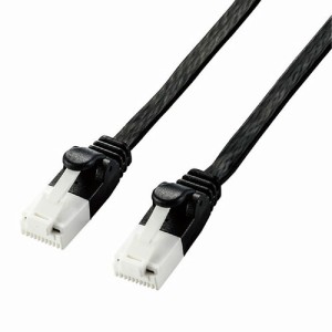 エレコム ELECOM LANケーブル Cat6A ツメが折れない フラット 10m ブラック RJ45コネクタ 10Gbps RoHS指令準拠(10物質) LD-GFAT/BK100