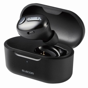 エレコム ELECOM Bluetoothヘッドセット 片耳(左右対応) 小型 充電ケース付き MEMSマイク 通話可能 音量ボタン付き web会議 ブラック ケ