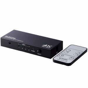 エレコム HDMI切替器(4ポート) PC ゲーム機 マルチディスプレイ ミラーリング 専用リモコン付き DH-SW4KP41BK