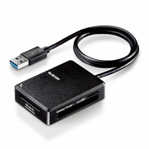カードリーダー USB3.0 超高速 【SD+microSD+MS+CF対応】 ケーブル50cm付 USB-A ブラック