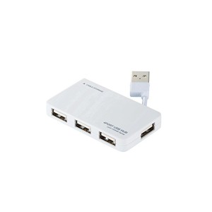 エレコム USB2.0 ハブ 4ポート バスパワー コンパクト ケーブル収納 ホワイト U2H-YKN4BWH USBHUB2.0 / ｹｰﾌﾞﾙ収納 / ﾊﾞｽﾊﾟﾜｰ