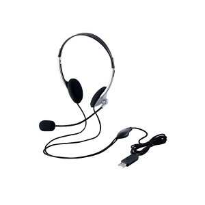 エレコム ヘッドセット マイク USB 両耳 オーバーヘッド 1.8m シルバー HS-FBE01USV USBﾍｯﾄﾞｾｯﾄﾏｲｸﾛﾌｫﾝ / 両耳ｵｰﾊﾞｰ