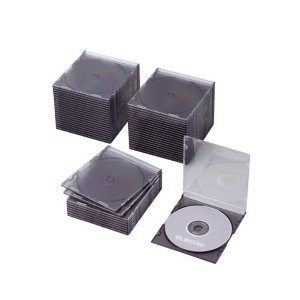エレコム DVD CDケース プラケース スリム 1枚収納 50枚パック クリアブラック CCD-JSCS50CBK Blu-ray / ( / PS / ) ELECOM 送料無料