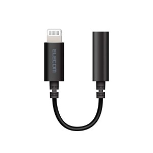 エレコム iPhone headphone adapter lightning - 3.5mm ヘッドホンジャックアダプター 高耐久仕様 APPLE認証品 ブラック MPA-XL35DS01BK 