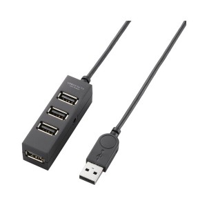 エレコム USB2.0 ハブ 4ポート ACアダプタ付 セルフ / バス両対応 ブラック U2H-TV003SBK USBハブ TV用 セルフパワー 1m ELECOM 送料無料