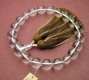 本水晶共仕立18珠(金糸入り)正絹頭付 匠 数珠 念珠 男性用