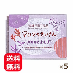 洗顔石鹸 固形 無添加 月桃＆よもぎ石鹸 100g×5個 メール便送料無料 沖縄子育て良品 よもぎ石鹸 月桃石鹸 まとめ買い 沖縄土産