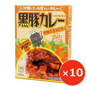 ご当地レトルトカレー セット 黒豚カレー オキハム 180g×10個 沖縄土産 沖縄限定 ポークカレー