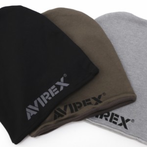 AVIREX アヴィレックス リバーシブル スウェット ミリタリー ニットキャップ 帽子 メンズ ニット帽 ワッフル ワッチキャップ