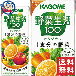 送料無料 カゴメ 野菜生活100オリジナル 紙パック 200ml×24本入×2ケース 