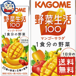 送料無料 カゴメ 野菜生活100フルーティーサラダ　200ml×24本入×1ケース 