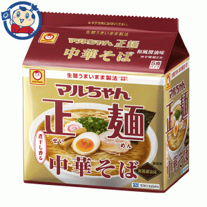 送料無料 袋麺 東洋水産 マルちゃん 正麺 中華そば 和風醤油味 5食パック×6個入×2ケース