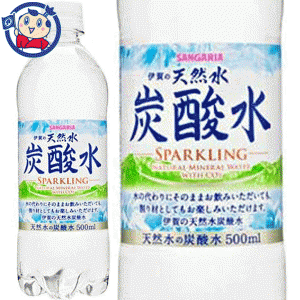 送料無料 サンガリア 伊賀の天然炭酸水 500ml×24本入×1ケース