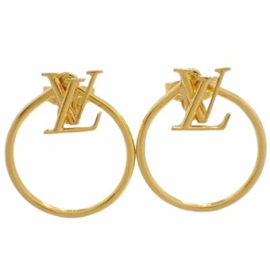 LOUIS VUITTON Earrings LV Heart Fall in Love M00463 Hoop Gold GP authentic