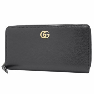 GUCCI(グッチ) GGマーモント ジップアラウンド ウォレット 長財布 ダブルG ラウンドファスナー ロングウォレット 小物 レザー ブラック黒