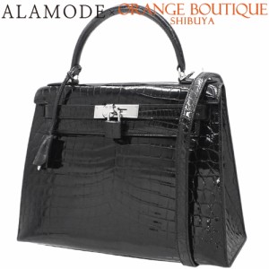 HERMES(エルメス) ケリー 28 (外縫い) ブラック黒 ニロティカス パラジウム金具 シルバー金具 □J刻印 ハンドバッグ 2way ショルダー 肩