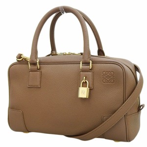 LOEWE(ロエベ) アマソナ23 ハンドバッグ ショルダーバッグ 2WAY ミニボストン Amazona 斜め掛け アナグラム レザー ダークブラウン焦げ茶