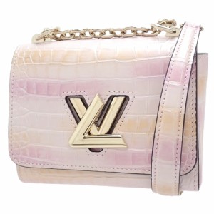 LOUIS VUITTON(ルイ・ヴィトン) ツイスト MINI ショルダーバッグ 肩掛け ミニ クロコダイル ピンク桃 シャンパンゴールド金具 レディース