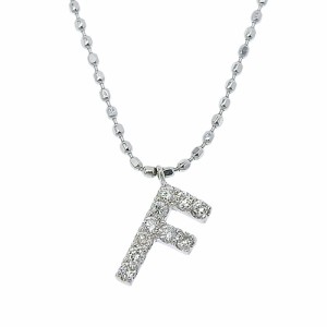 イニシャル「F」ダイヤ ネックレス ネックレス アクセサリー ジュエリー アルファベットモチーフ K18 ホワイトゴールド WG シルバー銀 レ