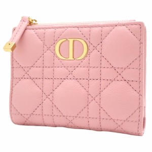 Christian Dior(クリスチャンディオール) カナージュ Dior Caro ダリアウォレット コンパクト財布 二つ折り 2つ折り カロ カーフ ピンク