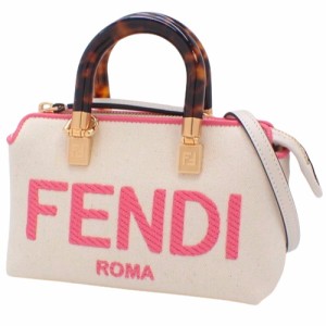 FENDI(フェンディ) BY THE WAY バイ ザ ウェイ ミニ ハンドバッグ 2way ショルダー 肩掛け ミニバッグ ミニボストン キャンバス ピンク桃