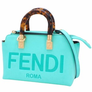 FENDI(フェンディ) BY THE WAY バイ ザ ウェイ ミニ ハンドバッグ 2way ショルダー 肩掛け ミニバッグ ミニボストン レザー ターコイズ 