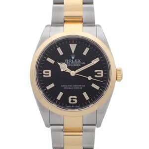 ロレックス エクスプローラーI 自動巻き 腕時計 イエローゴールド YG ステンレススチール SS ブラック ランダム番 2023年1月購入 124273 