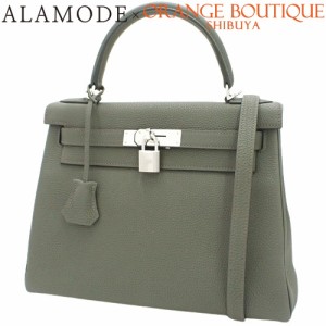 HERMES(エルメス) ケリー 28 (内縫い) ヴェールグリス グリーングレー トゴ パラジウム金具 シルバー金具 Z刻印 ハンドバッグ 2WAY ショ