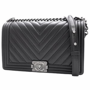 CHANEL(シャネル) ボーイシャネル チェーンショルダーバッグ ショルダーバッグ 2WAY 肩掛け 斜め掛け キャビアスキン ブラック黒 ガンメ