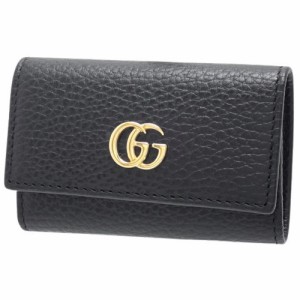 GUCCI(グッチ) GGマーモント ダブルG キーケース キーケース 6連 六連 レザー ブラック黒 ゴールド金具 456118 CAO0G 1000(2024年5月現在