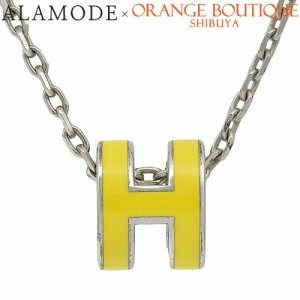 HERMES(エルメス) ミニ ポップアッシュ H ネックレス メタル アクセサリー ジュエリー イエロー黄 シルバー銀 レディース 40802134836【