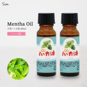 日本製 天然ハッカ油 (ハッカオイル) 精油 20ml×2本 中栓付き アロマオイル マスク 入浴剤 虫よけスプレー ゴキブリ コウモリ 対策