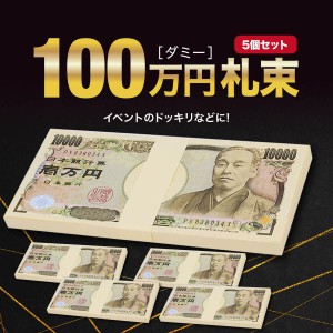 ダミー 札束 100万円 5個セット ダミー札束 札 紙 偽札 お金 メモ帳 金運 2次会 どっきり イベント おもちゃ いたずら SNS 撮影