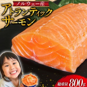 アトランティックサーモン 総重量800g（正味重量680g) ノルウェー産 / 魚 魚介類 サーモン 刺身 小分け 鮭 海鮮 生食用 真空パック さけ 