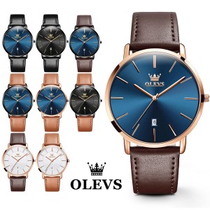 メンズ 腕時計 北欧デザイン 超薄型 ブランド OLEVS オレブス かっこいい おしゃれ デザインウォッチ ブラック ホワイト ネイビー ギフト