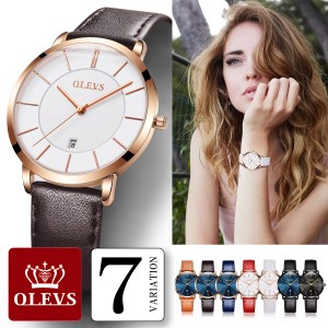 腕時計 北欧デザイン 超薄型 ブランド OLEVS オレブス レディース おしゃれ 安い レディース腕時計 シンプル デザインウォッチ ブラック 