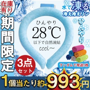 【即納】ネッククーラー PCM クールリング 3点セット ネックバンド 涼しい 28℃自然凍結 結露しない 首掛け ネックパック 