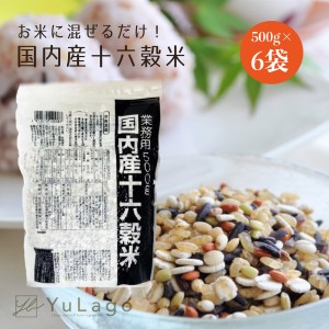 国内産十六穀米 業務用 500g 6袋セット 雑穀 ご飯 雑穀米 穀米