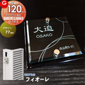 【表札 G-STYLE オリジナル】【アクリルガラス】【機能門柱】【機能ポール】 フィオーレ対応表札 【G-1513 120mm×B2-ガラスアクリル表札