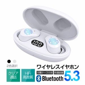 ワイヤレスイヤホン Bluetooth5.3 イヤホン カナル型 遮音性に優れる TWS完全ワイヤレスヘッドセット 左右独立 防水防滴仕様 送料無料