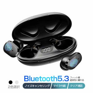 ワイヤレスイヤホン Bluetooth5.3 ブルートゥースイヤホン カナル型 マイク内蔵 ノイズキャンセリング クリア通話 HiFi高音質