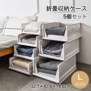 【翌日配達】新作 折り畳み 収納ケース 衣類収納 5個/10個セット プラスチック 引き出し おしゃれ スリム 収納ボックス 折りたたみ 収納