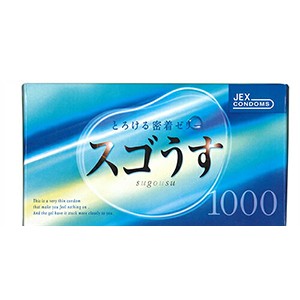 ◆(メール便(日本郵便))(男性向け避妊用コンドーム)ジェクス スゴうす1000(12個入)x2個セット(計24個)  - すぐれたフィット感ダブルゼリ