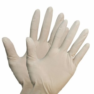 (メール便(日本郵便))(ラテックスグローブ)ラテックスゴム手袋(LATEX GLOVE) ホワイト Mサイズ 両手用1ペア(1組2枚)x2セット(計4枚) (粉